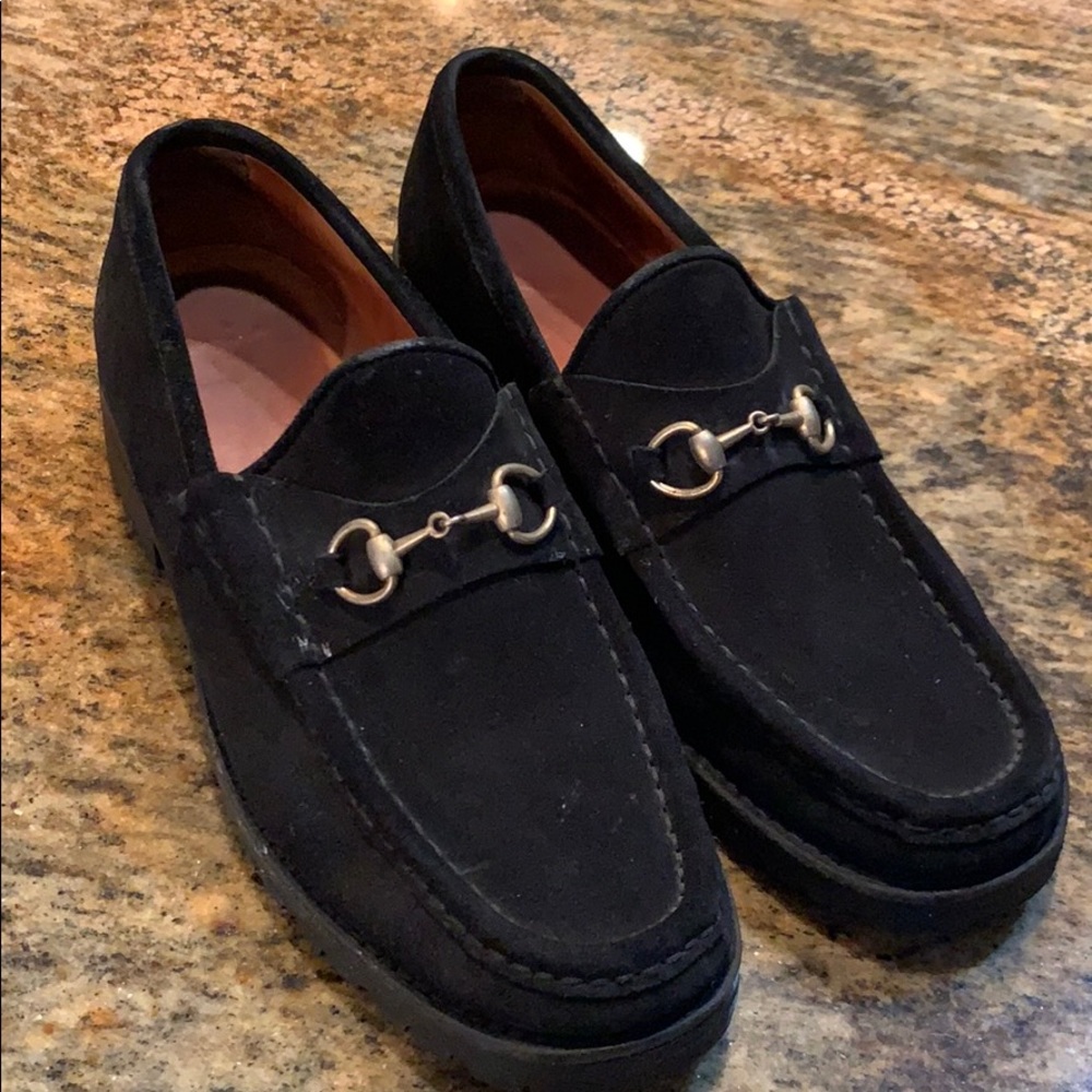 Authentic Gucci Horsebit Black Suede loafers